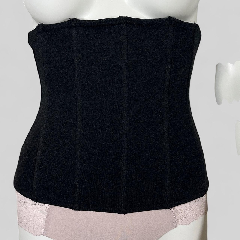 SKIMS‎ Black Waist Corset Boned Zip Back Shapewear Coquette Y2K Size S